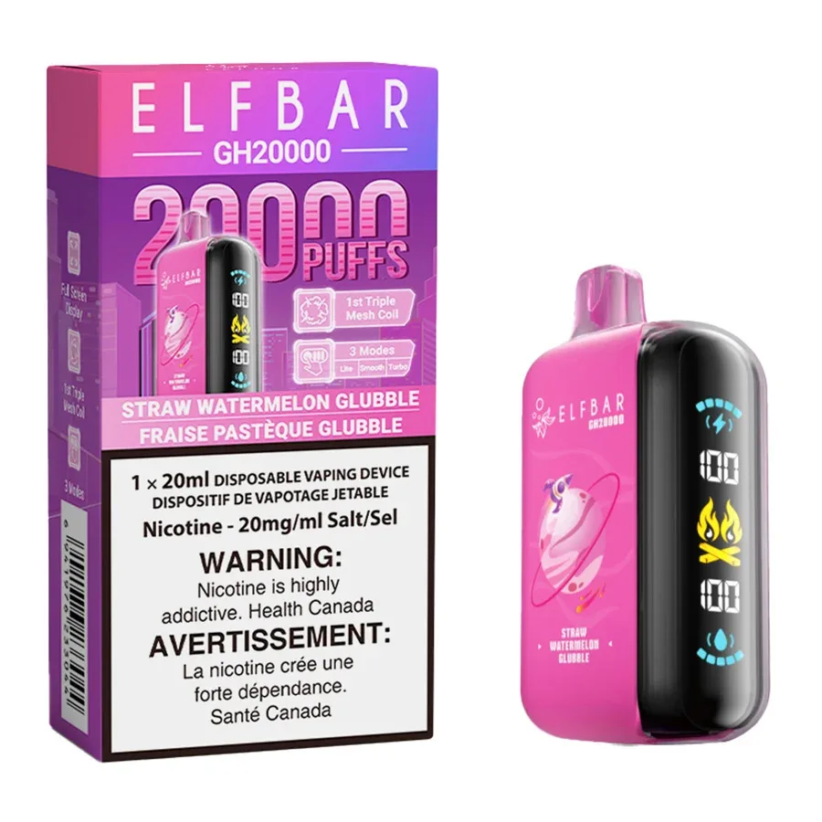 Elf Bar GH20K Disposable Vape Device - Straw Watermelon Glubble 20ml
