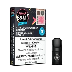 Flavour Beast Pods (STLTH) STR8 Up Strawberry Banana Iced