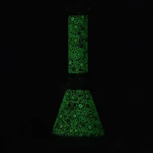 10" Moonflower Glow Glass Bong