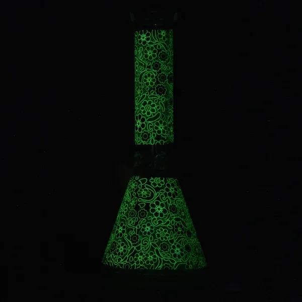 10" Moonflower Glow Glass Bong