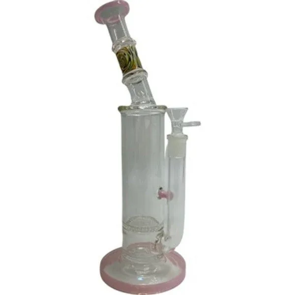 12.5" Marble Neck and Honeycomb Disc Glass Water Pipe