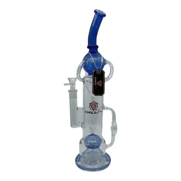 18.5" Chill Glass Water Pipe with Bubble and Percolator