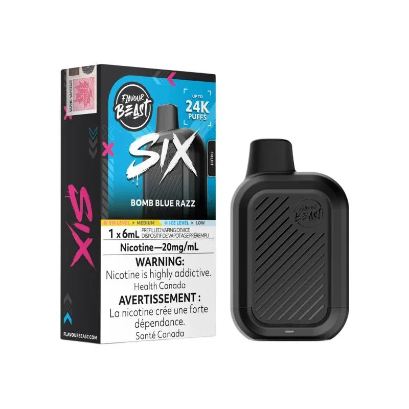 Flavour Beast SIX 24K Disposable Vape - Bomb Blue Razz
