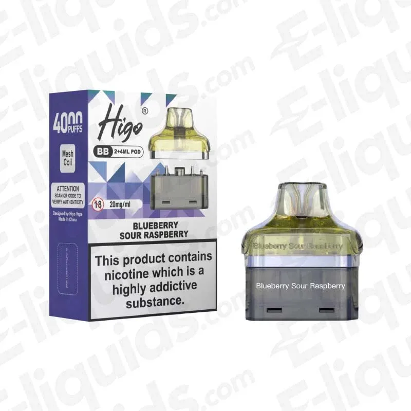 Higo BB 4000 Blueberry Sour Raspberry Prefilled Pod