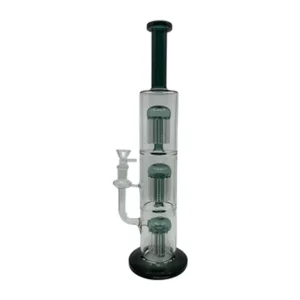 Stacked Jellyfish Percolator Straight Glass Water Pipe (16.5")