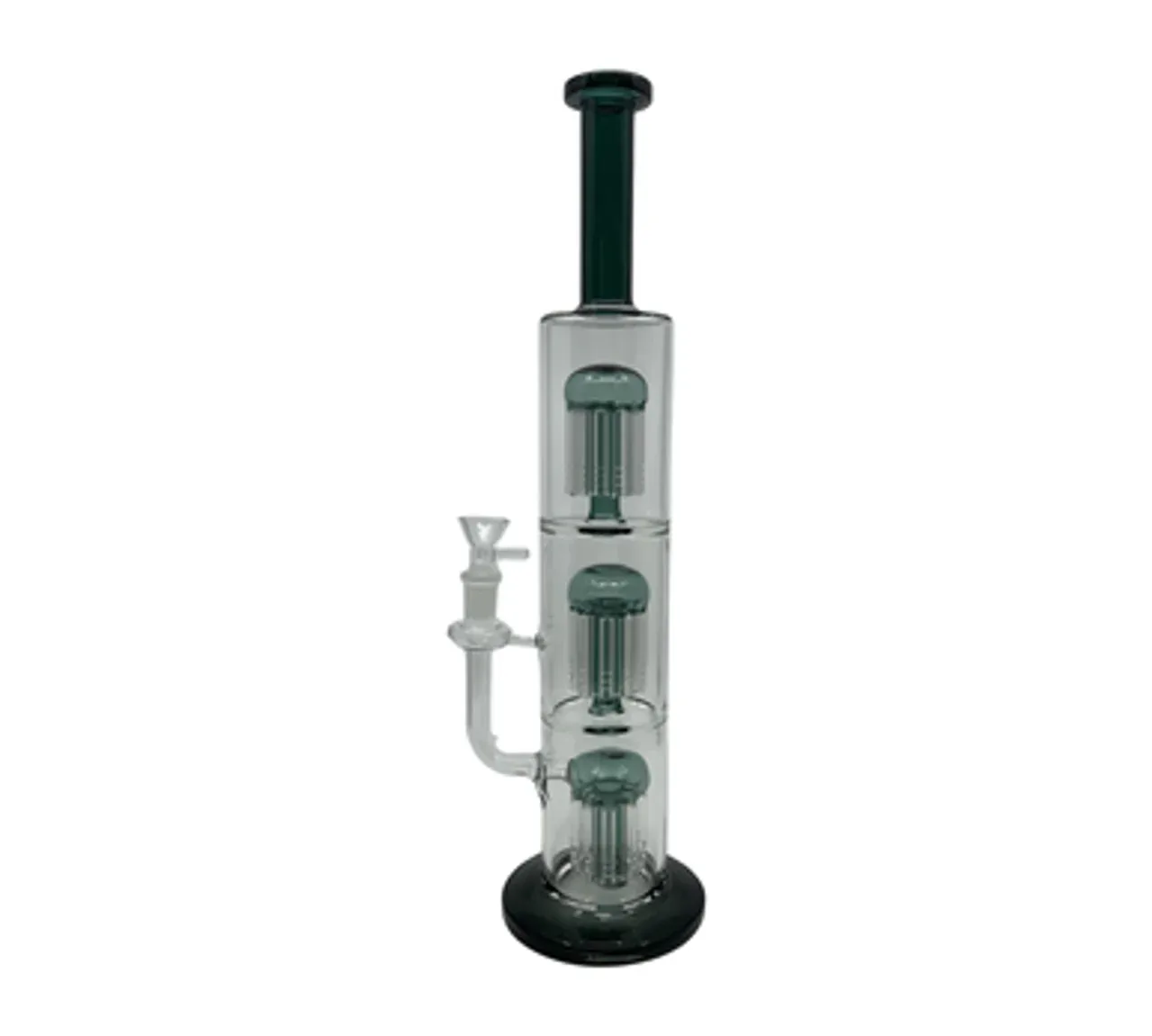 Stacked Jellyfish Percolator Straight Glass Water Pipe (16.5")