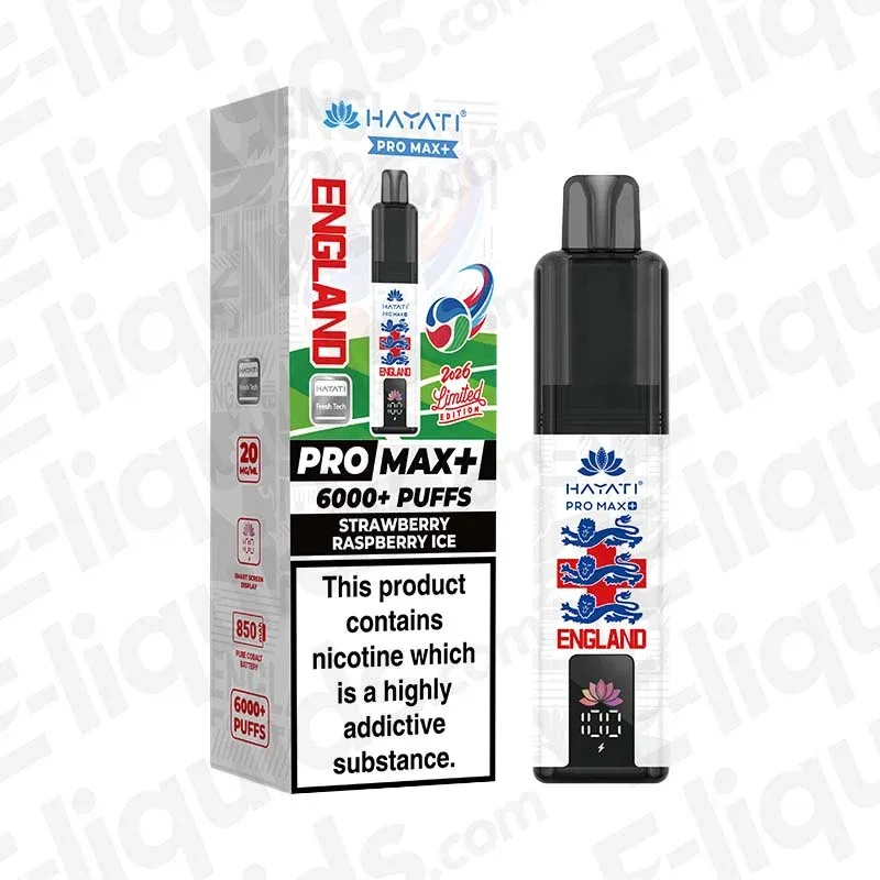 Hayati Pro Max+ 6K World Cup Edition (England) Strawberry Raspberry Ice Prefilled Pod Kit