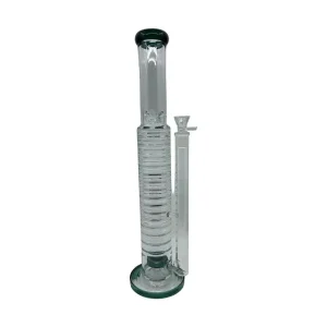 18.5" Tall Showerhead Percolator Glass Water Pipe with Coiled Wall and Ice Catcher