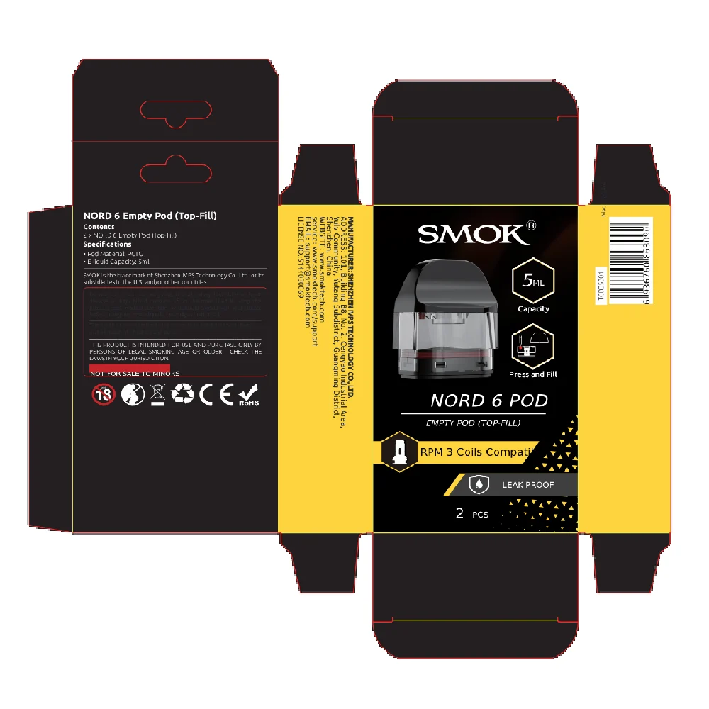 SMOK Nord 6 Top-Fill Replacement Pods (2-Pack)