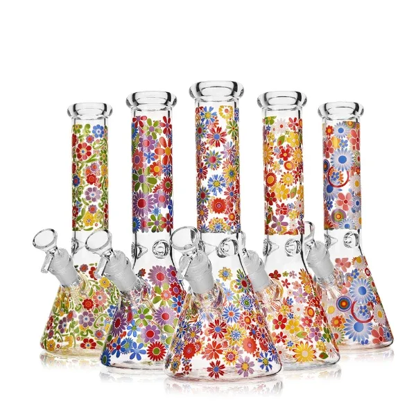 10" Moonflower Glow Glass Bong - Image 2