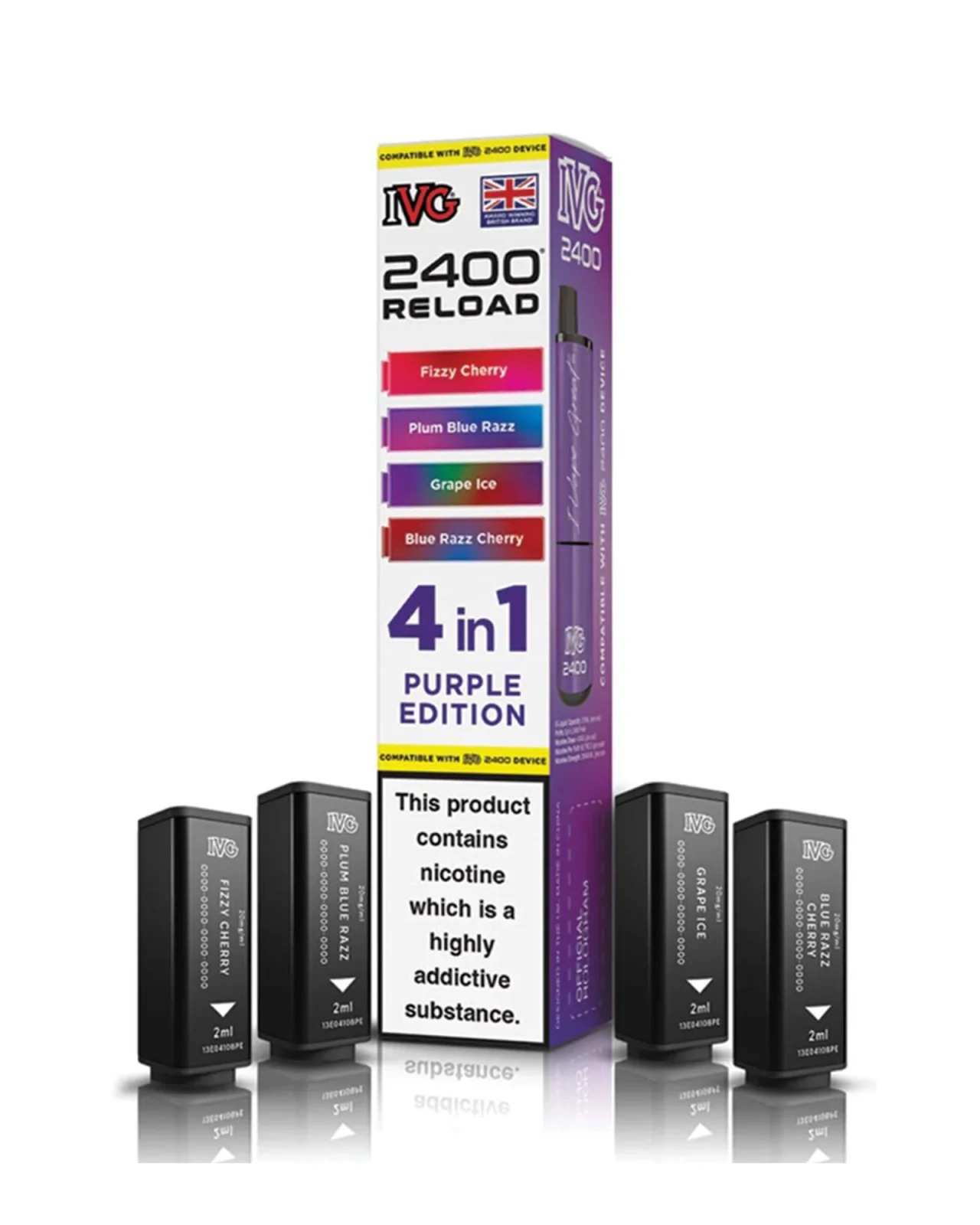 Purple Edition IVG 2400 Reload Refill Pods (x4) - Image 2