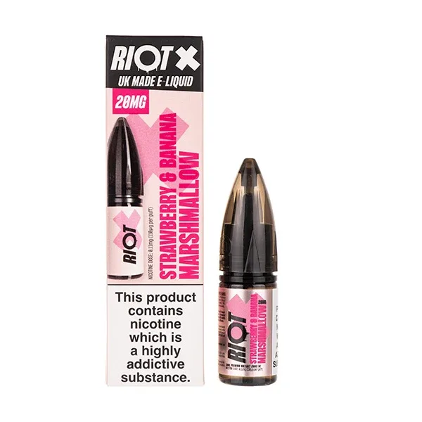 Strawberry & Banana Marshmallow Nic Salt E-Liquid by Riot X