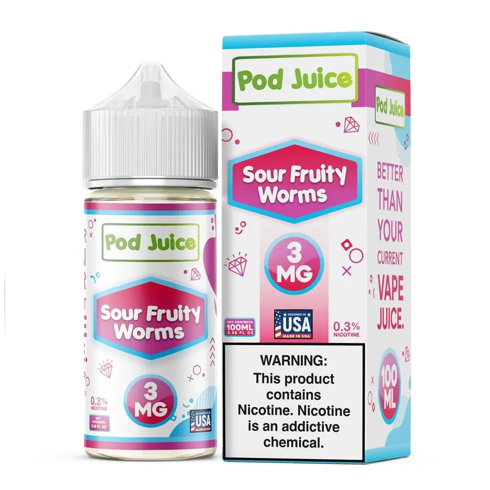 Sour Fruity Worms - Pod Juice - 100mL