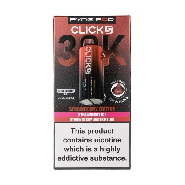 Strawberry Edition Click S 30K Prefilled Pods by Pyne Pod