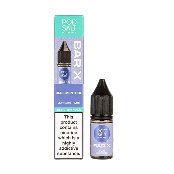 Blue Menthol Nic Salt E-Liquid by Pod Salt Bar X