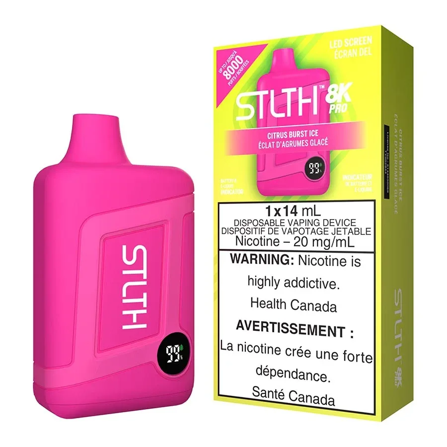 STLTH 8K Pro Disposable Vape Device - Citrus Burst Ice