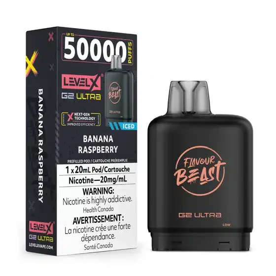 Level X Flavour Beast G2 Ultra Banana Raspberry Iced (6/box)