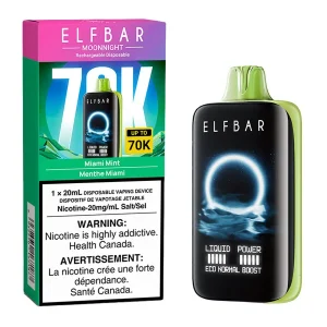 Elf Bar MoonNight 70K Disposable Vape Device - Miami Mint 20ml