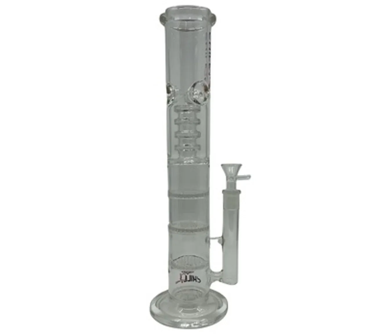 14" Chill Glass Triple Honeycomb Disc Water Pipe w/ Barrel Percolator & Ice Catcher - Image 2