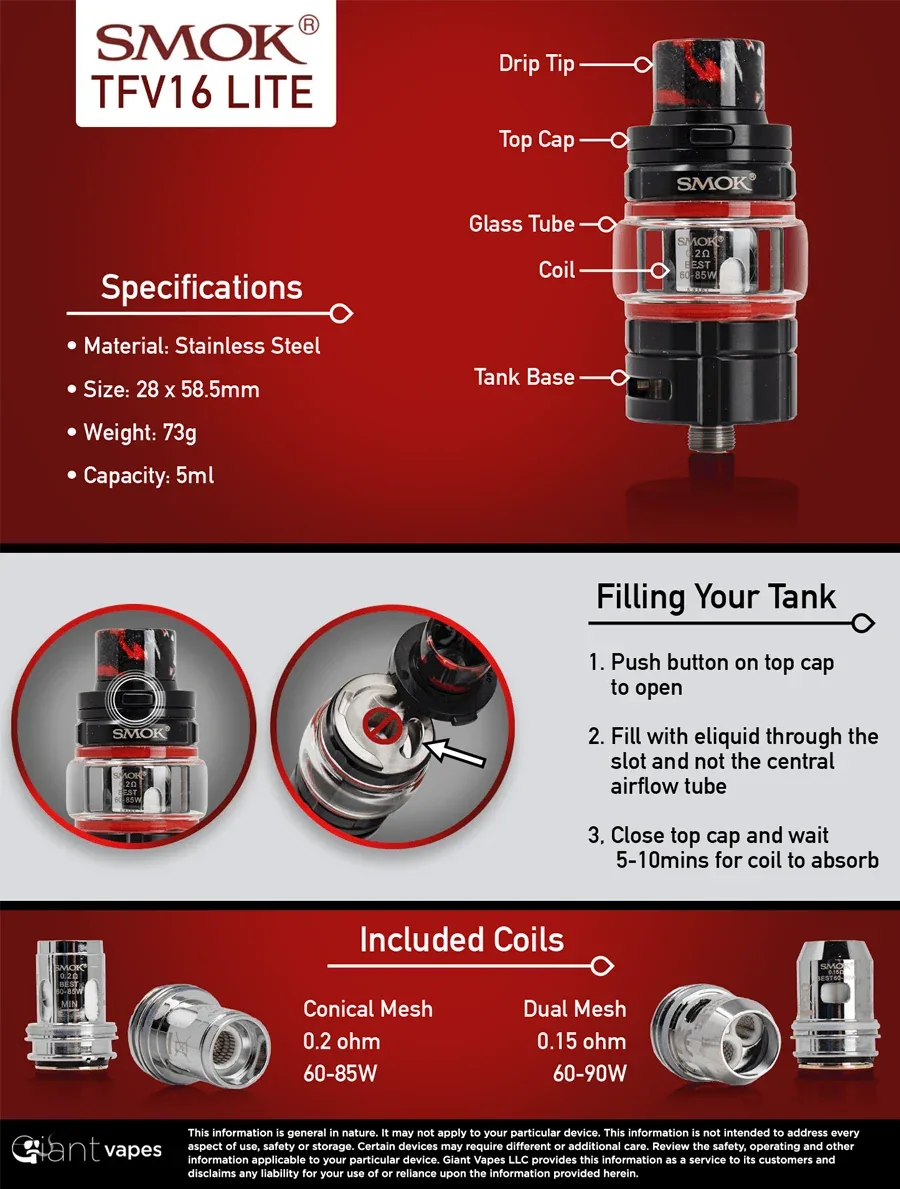SMOK TFV16 Lite Sub-Ohm Tank - Image 2