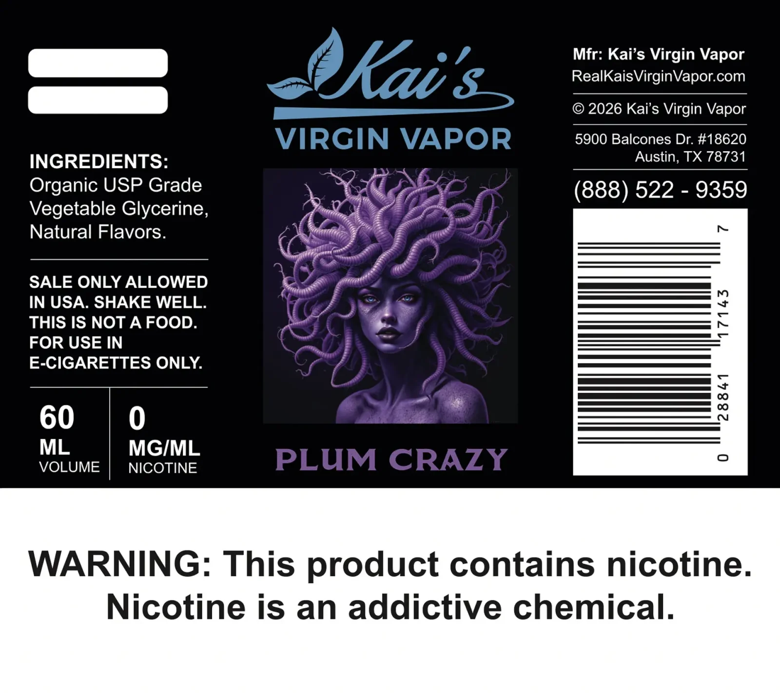 Plum Crazy Vape Juice | Clean, Lab-Tested | Kai’s Virgin Vapor - Image 2