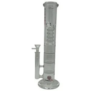 14" Chill Glass Triple Honeycomb Disc Water Pipe w/ Barrel Percolator & Ice Catcher