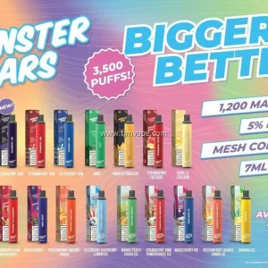 Monster Bars Bar XL 3500 Puffs Disposable Vape Pen by Jam Monster