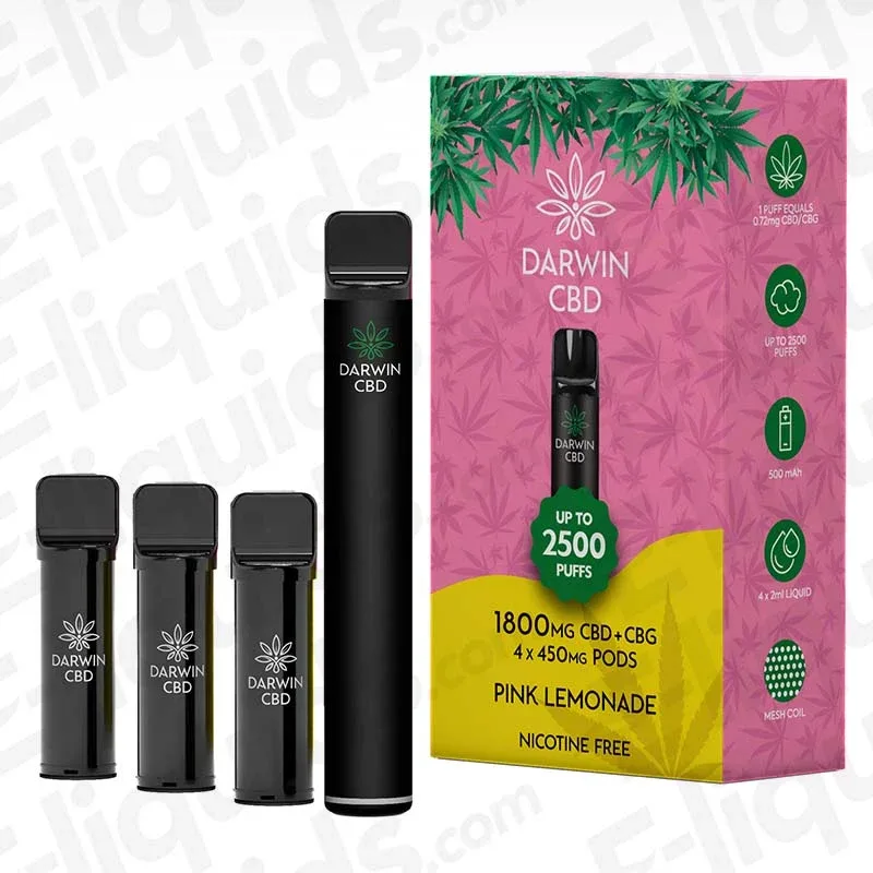 Darwin CBD+CBG 1800mg Pink Lemonade Prefilled Pod Kit
