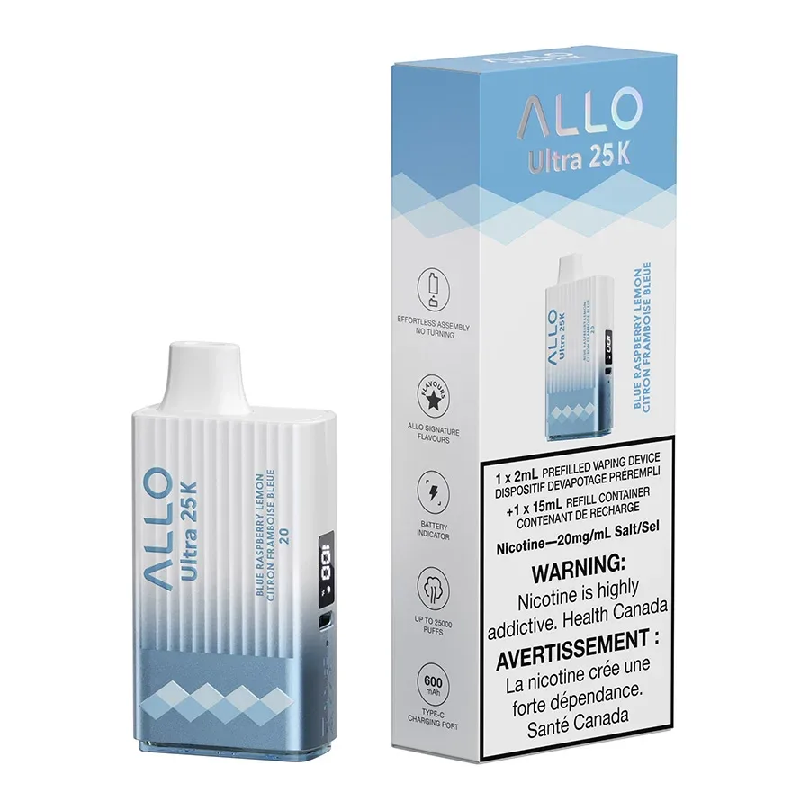Allo Ultra 25K Disposable Vape Device - Blue Raspberry Lemon 17ml