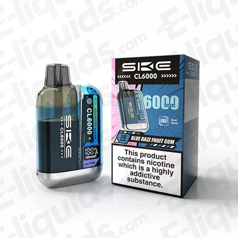 SKE Crystal CL6000 Blue Razz Fruit Gum Prefilled Pod Kit