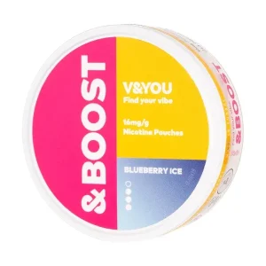 Blueberry Ice &Boost Nicotine Pouches by V&YOU