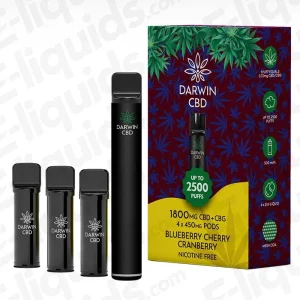 Darwin CBD+CBG 1800mg Blueberry Cherry Cranberry Prefilled Pod Kit