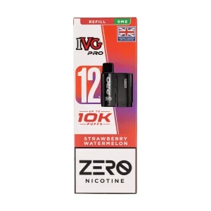 Strawberry Watermelon Pro 12 Prefilled Pod + Refill by IVG (Nicotine Free)