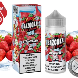 Ice Strawberry BAZOOKA SOUR STRAWS 100ml