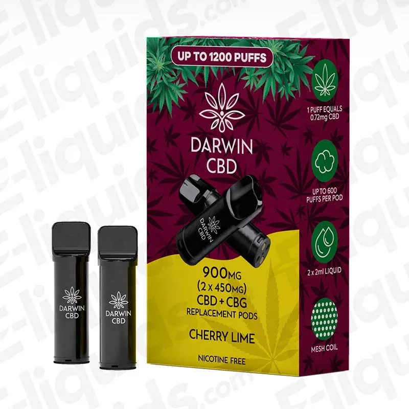 Darwin CBD+CBG 900mg Cherry Lime (2 x 450mg) Prefilled Pod