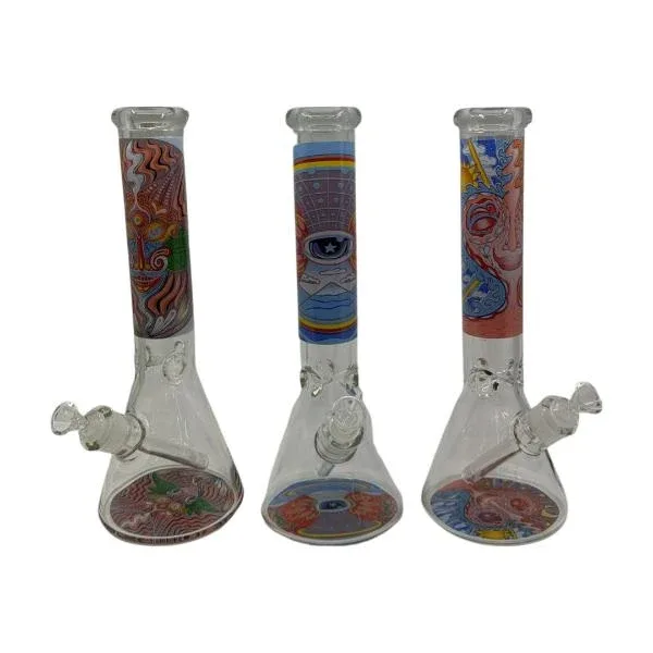 Smoking Glass Bong Water Pipe Trippy Design