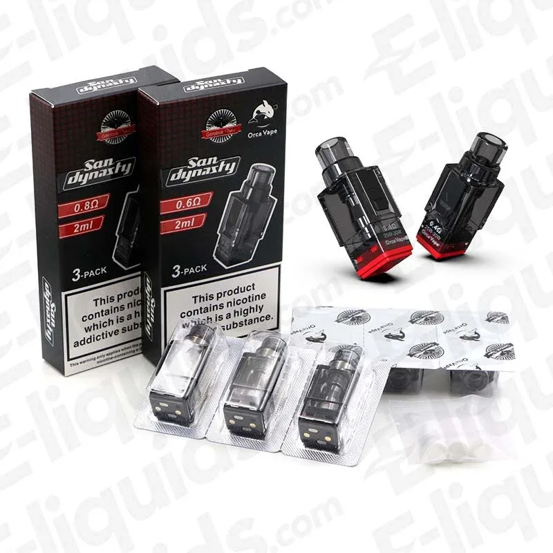 Orca Vape San Dynasty 0.4 Ohm Replacement Pods 3 Pack