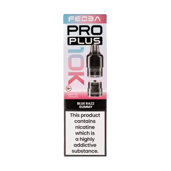 Blue Razz Gummy Plus 10K Prefilled Pod + Refill by Feoba