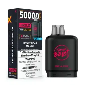 Level X Flavour Beast G2 Ultra Ragin’ Razz Mango Iced (6/box)