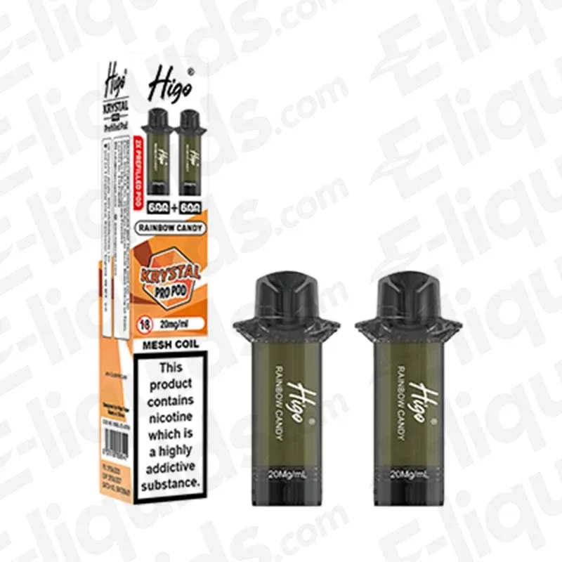 Higo Krystal Pro 600 Rainbow Candy Prefilled Pods 2 Pack