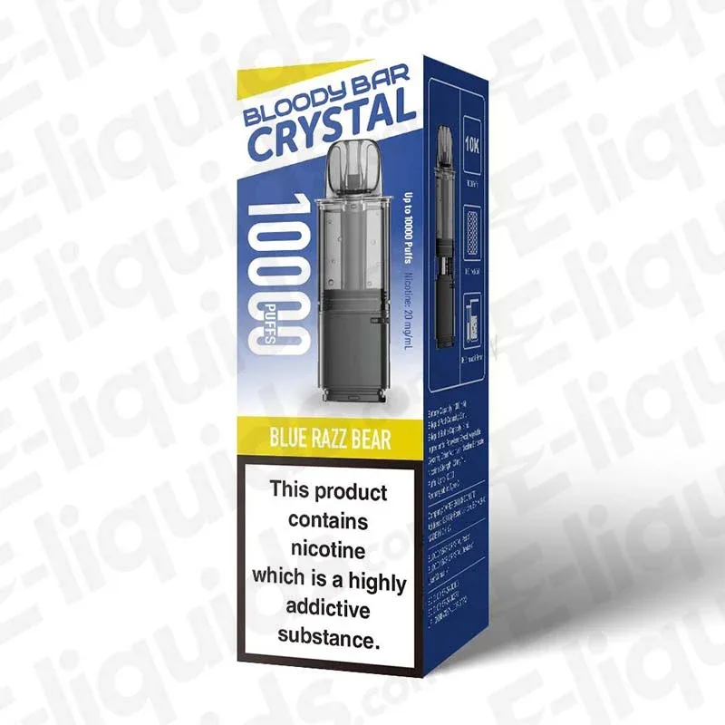 Bloody Bar Crystal 10K Blue Razz Bear Prefilled Pod