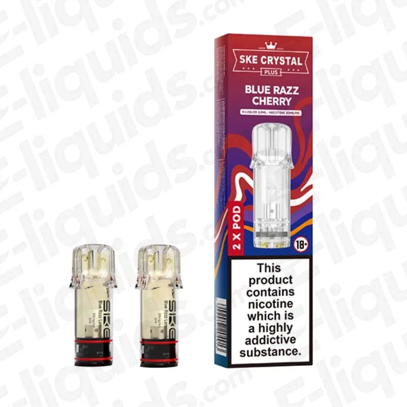 SKE Crystal Plus Blue Razz Cherry Prefilled Pod