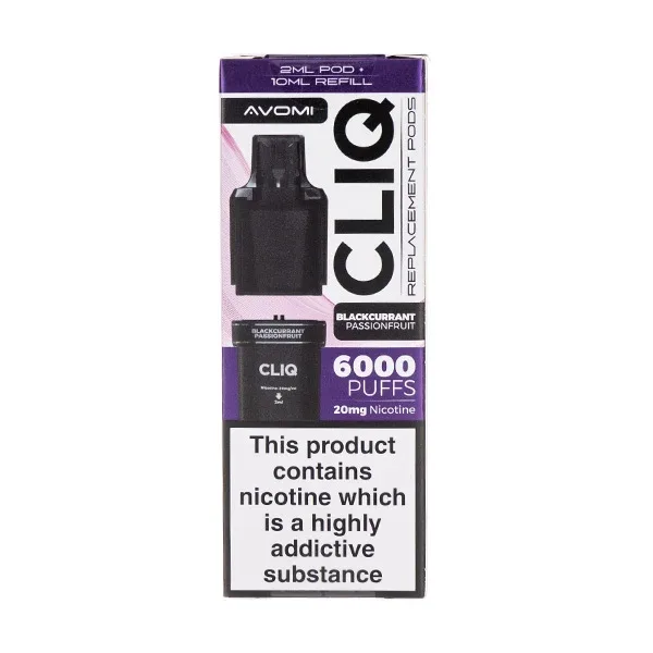 Blackcurrant Passionfruit Cliq 6000 Prefilled Pod + Refill by Avomi