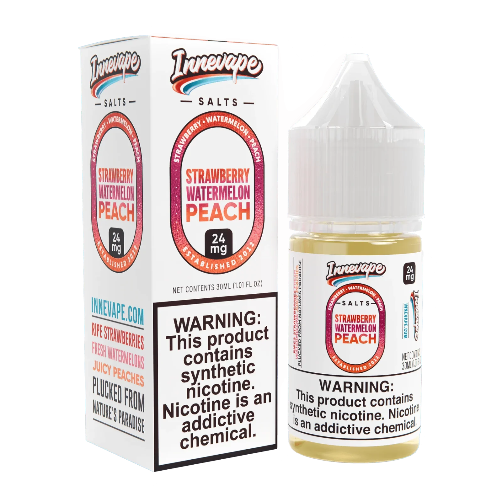 Strawberry Watermelon Peach SALT - Innevape E-Liquids - 30mL
