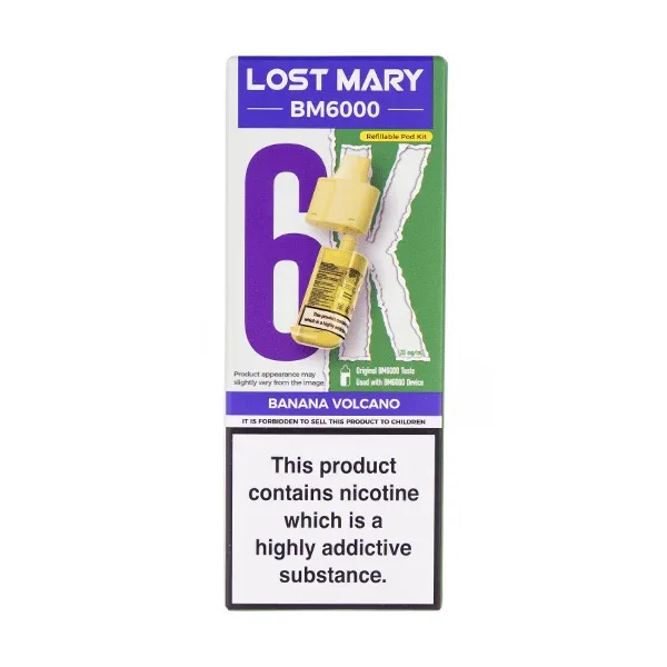 Banana Volcano BM6000 Prefilled Pod + Refill by Lost Mary