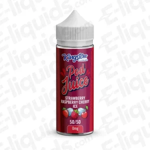 Kingston Strawberry Raspberry Cherry Ice Pod Juice 50/50 100ml Shortfill Vape Juice