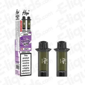 Higo Krystal Pro 600 Grape Prefilled Pods 2 Pack