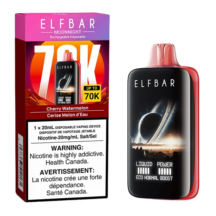 Elf Bar MoonNight 70K Disposable Vape Device - Cherry Watermelon 20ml
