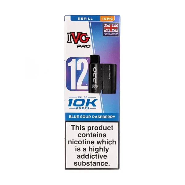 Blue Sour Raspberry Pro 12 Prefilled Pod + Refill by IVG (10mg)