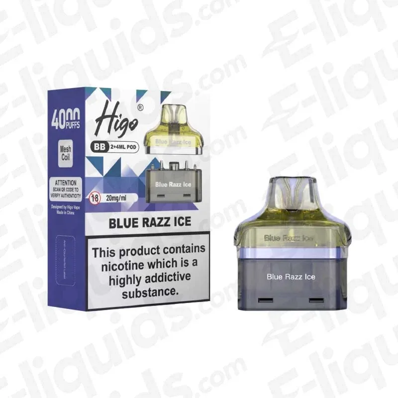 Higo BB 4000 Blue Razz Ice Prefilled Pod